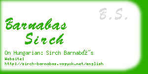 barnabas sirch business card